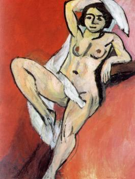 nude with a white scarf